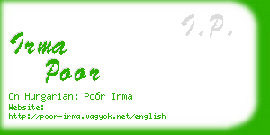 irma poor business card